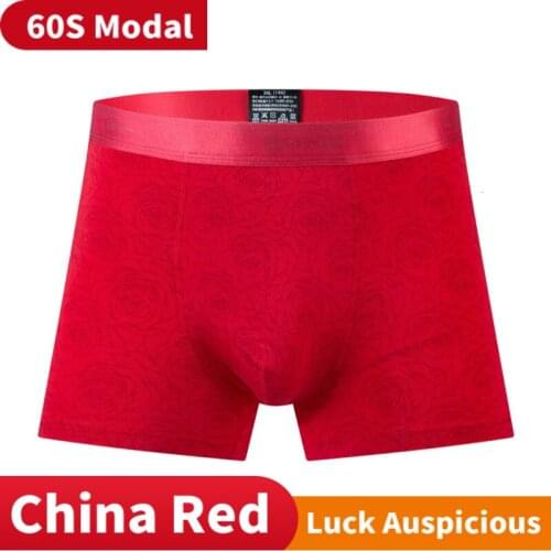 5pcs/lot men boxers boxer shorts mens underwear China red boxer shorts mans underwear boxer shorts modal 3XL