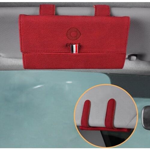 Car Sun Visor Glasses Case Card Storage Box For Mercedes Smart 453 452 451 450 Fortwo Forfour Car Accessories Interior Styling