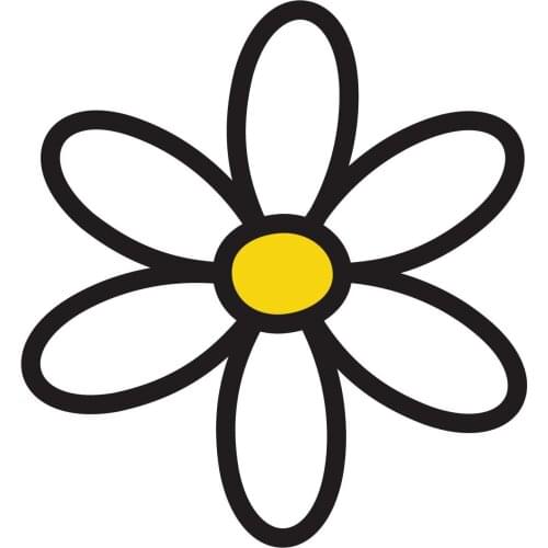 Large white Daisy sticker 90x103mm