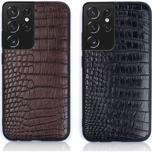 Genuine Crocodile Leather Case For Samsung Galaxy S21 Ultra S20 FE S8 S9 S10 S21 Plus Note 20 10 9 A21S A31 A51 A50 A71 M31 M51