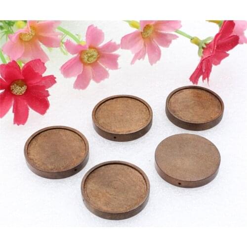 Fit 25mm Cobachons Wooden Round Blank Setting Bezel Base For DIY Accessories 10pcs/lot K06032
