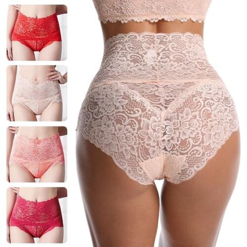 Womens Panties Sexy Lace Panties Lingerie High Waist Plus Size Women Sexy Transparent Underpants Briefs Panty Underwear