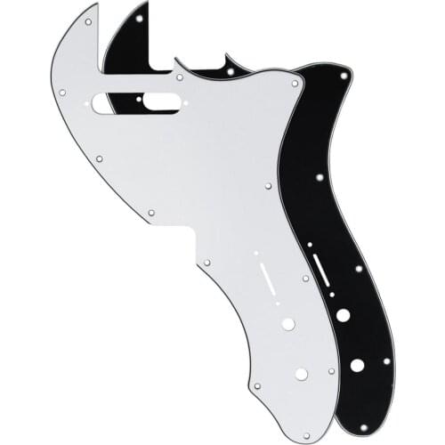 FLEOR 2PCS White+Black Guitar Pickguard Plate 3Ply for TL Thinline 69 Style Guitar