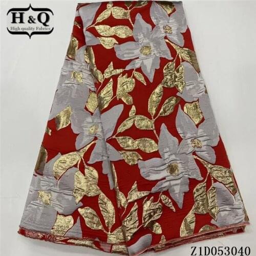 H&Q red french jacquard weav lace fabric 2021 high quality african brocade lace fabric 5 yard for nigerian wedding party dress