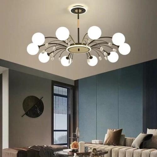 Nordic Crystal Decor Chandeliers For Living Room Bedroom Dining Room Kitchen Modern LED Chandelire Lighting Glass Lamp lustres
