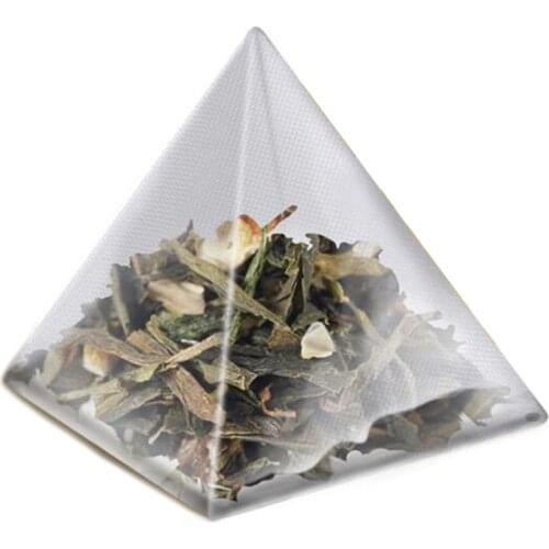 Quality 1000Pcs5.5 X 7Cm Pyramid Tea Bag Filter Nylon Tea Bag Single String Label Transparent Empty Tea Bag