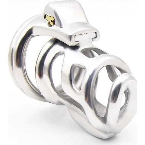 Stainless Steel Chastity Device Bondage Product Male Penis Cage Cockrings Locking Slave Restraint Cage Sex Toys for Men G7-1-236
