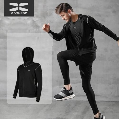 Mens Gym Sport Running Training Fitness Hoodies Bodybuilding Sweatshirt Outdoor Sportswear Male Hooded Jacket MMA Dry Fit Coat