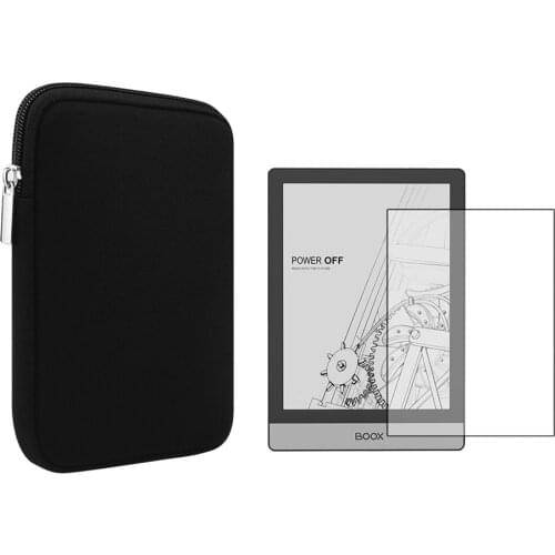 Soft Tablet Liner Sleeve Neoprene Pouch Bag Case + Screen Protector Shield Film for Onyx Boox Poke2 Poke 2 Accessories