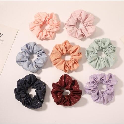 New Fashion Personality Printing Starball Hair Circle Simple Pure Color Ponytail Hair Rope Scrunchies Hair AccessoriesWomenSY143