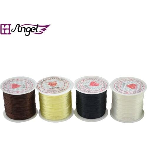 Wholesale 120rolls 80m Elastic Crystal Thread Cord String Wire for Hair Weave Weft Knitting Hair Extension Attaching Tools