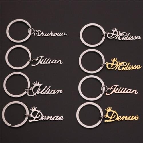 Custom Words Keychain Engraved Name for Women Stainless Steel Personalized Pendant Men Keychain Jewelry Keyring Memorial Gift
