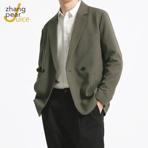 Solid Men Blazer Jacket Casual Long Sleeve Loose Mens Blazer Homme Male Button Fashion Blazer Masculino Hombre