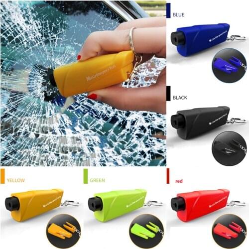 Spring-loaded portable car safety life hammer escape hammer window breaker hole punch seat belt cutting hammer wrench rescue bag