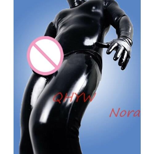 Sexy exotic Sexy handmade Black Men male Latex Catsuit With hood&gloves&socks &condom zentai cekc fetish Bodysuits back zip