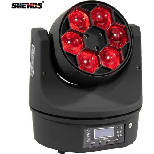 2pcs/lot LED Bee Eye 6X15W RGBW Moving Head Lighting Ultimate Rotate Stage Beam Effect Stage Euiqpment 90W High Power LED Lamp