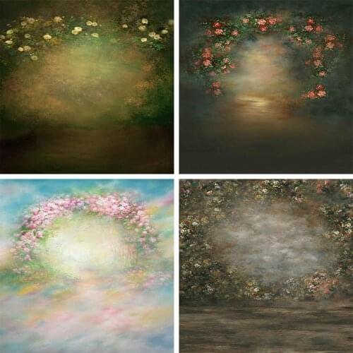 Avezano Photography Backdrops Painting Spring Pink Flower Vintage Floral Newborn Baby Shower Wedding Portrait Background Photo