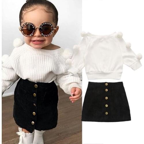 Baby Girls Clothing Sets Spring Winter Sweater +Skirts Kids Girls Knit Tracksuits Toddler Girls Fashion Suit Children Set