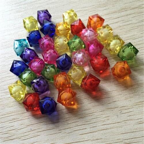 Choose size) 20mm/16mm/14mm/12mm/10mm clear acrylic Cube beads in bead for Chunky Necklace Making