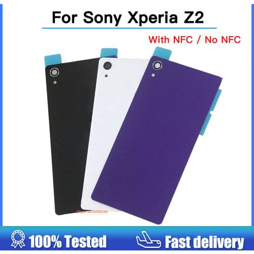 For Sony Xperia Z2 D6543 L50W D6503 Housing Rear Glass Back Battery Cover Door Cover With NFC Antenna Replacement Parts