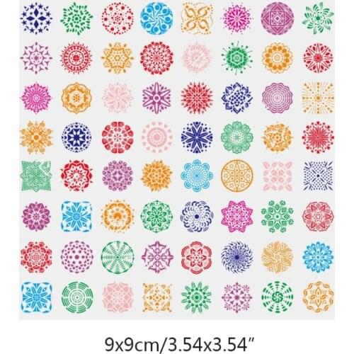 1 Set 64 Styles Mandala Dot Painting Templates Stencils for DIY Rock Scrapbook Coloring Embossing Album Decorative