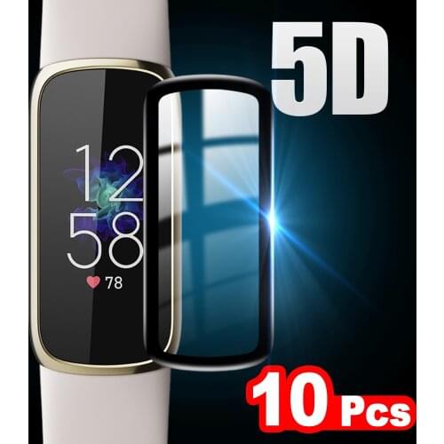 10 pieces 5D Soft Fibre Glass Protective Film For Fitbit Luxe Full Curved Cover Screen Protector for Fitbit Luxe Accessories