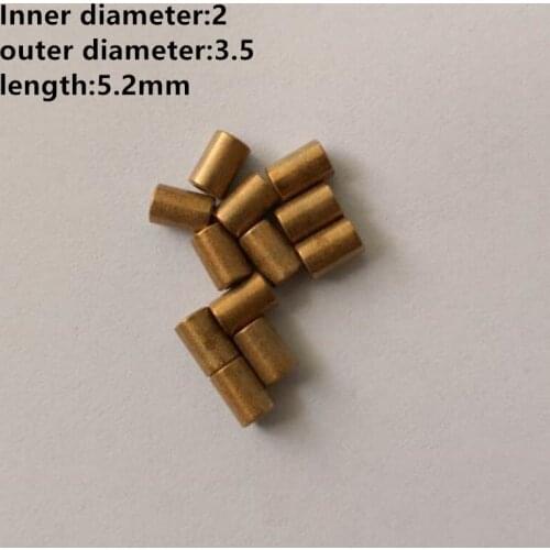 10pcs/lot Brass Copper Bearing Bushing shaft sleeve Inner Diameter 2 Outer Diameter 3.5 Lenght 5.2mm for 3D Printer Accessory