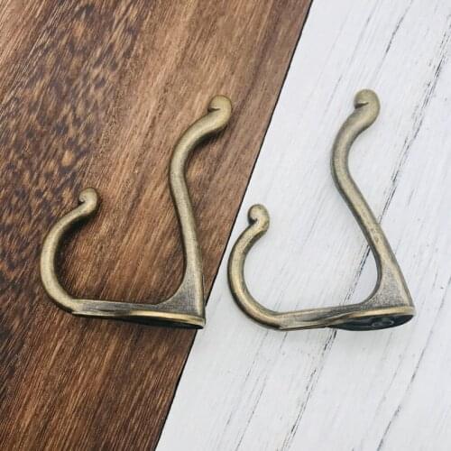 10pcs Bronze Tone Wall Mounted Double Hook Hanger Clothes Hat Coat Hanging Wall Door Hanger Home Accessoreis
