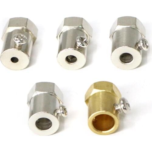 2X Coupling iron connecting shaft Hexagon 6mm 5mm 4mm 3mm copper 8 mm