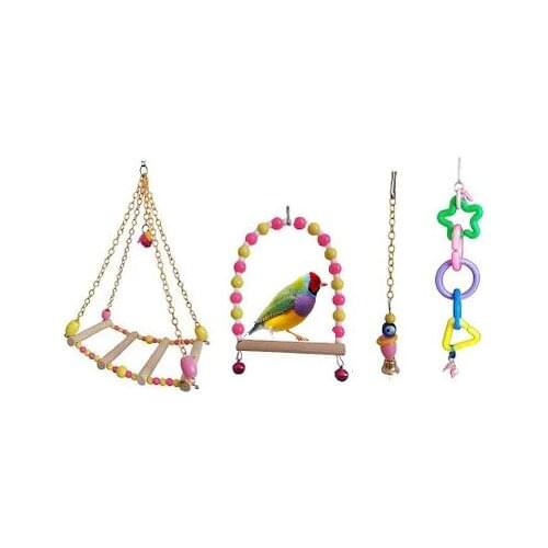 4 PİECES BİRD TOYS FOR BUDGİES CAGE TOYS