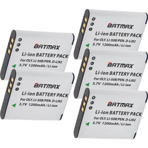 5Pcs Wholesale Li-50B LI50B 50B Batteries for Olympus SP 810 800UZ u6010 u6020 u9010 SZ14 SZ16 D755 u1010 SZ30 SZ20 XZ-1 VR350