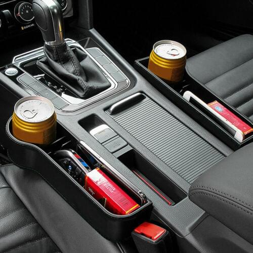Car Seat Gap Slit Pocket Catcher Organizer PU Leather Storage Box Phone Bottle Cups Holder Auto Car Accessories interior