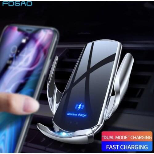 Automatic QI Car Mount 15W Magnetic Wireless Charger Air Vent Fast Charging Holder for iPhone 12 11 XS XR X 8 Samsung S20 S10 S9