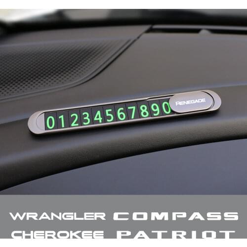 Car Temporary Parking Phone Number Card For Jeep RENEGADE WRANGLER CHEROKEE COMPASS PATRIOT TRAILHAWK COMMANDER LIBERTY RUBICON