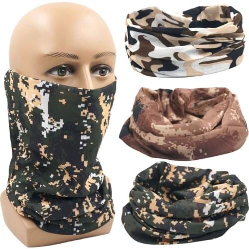 Camouflage Style Bandana Scarf Digital Print Outdoor Bandana Riding Mouth Nose Protection Scarves Neck Gaiters Bicycle Cover