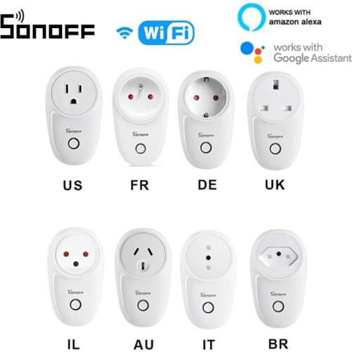Sonoff S26 Basic WiFi Wireless Smart Socket AU/CN/EU/UK/US Plug Power Sockets Smart Home Switch Work With Alexa Google Assistant