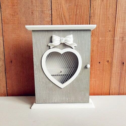 Wooden Wardrobe Key Storage Organizer Retro Vintage European Style Key Holder Box With Hanging Hooks Letter Rack Keychain Home