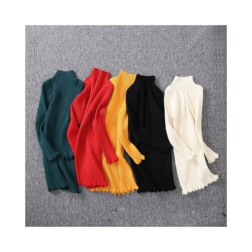 Baby Kids Long Sweaters Clothing Winter Pullover For Girls Knitted Sweater 12 14 Years Teenager Children Clothes