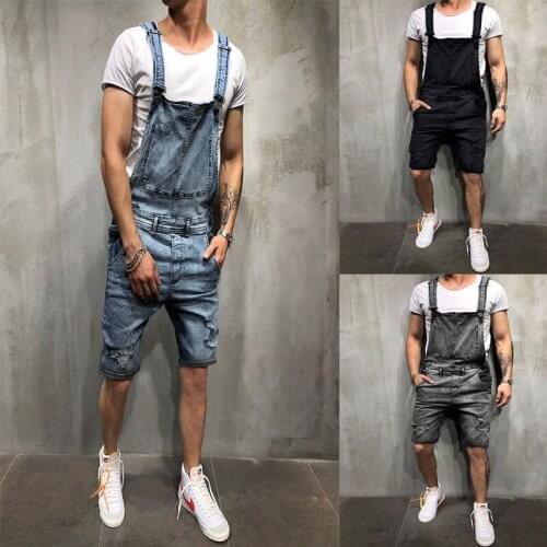 Color: Light Blue Black Gray Denim Shorts Men 2020 Fashion Mens Sling Denim Rompers Torn Denim Shorts Mens Workwear