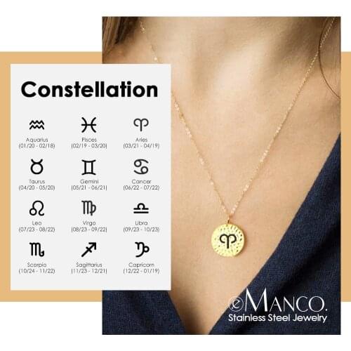 E-Manco Simple Stainless Steel Necklace Women Round Coin Pendant Necklace Trendy Chokers Necklaces for women Necklaces Jewelry