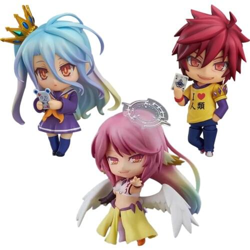 Sora Shiro Q Clay NO GAME NO LIFE GAME LIFE White 3 Generation Poker Action Toy Figures Japanese Anime Collectible Figurines