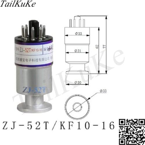 ZJ-52T Resistance Gauge Vacuum Gauge ZJ-52 KF16 CF16 Interface Glass Metal Insertion