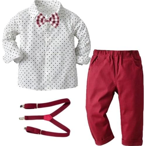 Toddler Boys Clothes 2021 Spring Kids Clothes Star Shirt + Red Pant + Belt Outfit Children Suit for a Boy Clothing Sets 2 6 Year