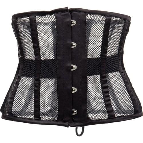 Black Apricot Breathable Transparent Mesh Underbust Waist Cincher Corset Women Sexy Slimming Waist Shapwear Corsets Party Outfit