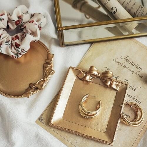 Mini Jewelry Tray Rose Gold Vintage Handmade Tray Perfect for Perfume Trinket Catchall and Dresser Bathroom Vanity Table
