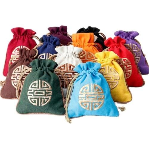 1pcs 14x11.5m Fashion Drawstring Burlap Bag for Gift Jwelry Packaging Wedding Party Christmas Candy Bags Home Storage Supplies
