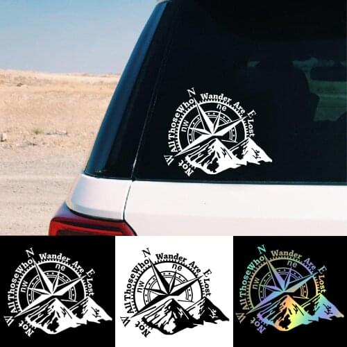 Fashion Mountain Compass Car Sticker Vinyl Stickers Car-Styling Decals For Auto Decal Interesting Reflective Car Decoration