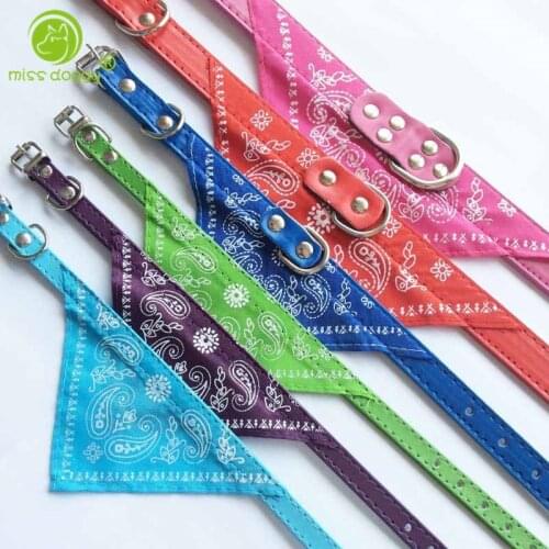 7 Colors Fashion Adjustable Cat Scarf Collar Puppy Dog Bandana Collar Necklace Bow Tie Collars for Chihuahua Pet Accessories S-X
