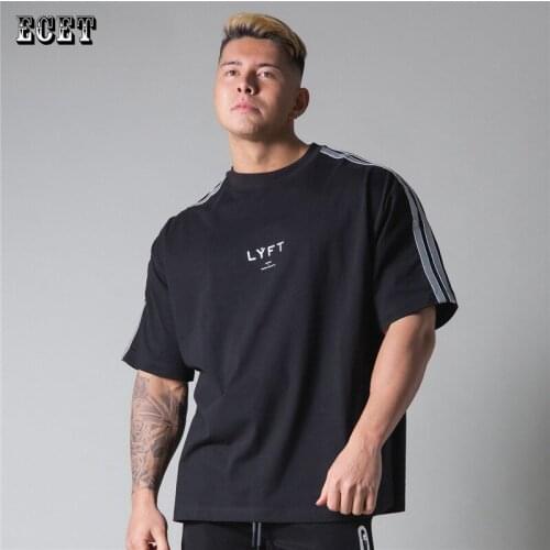 Summer Streetwear Round Neck Short Sleeve T-Shirt Tops Joggers Fitness Mens Sportswear Fashion Mens Clothing Bodybuilding Tops