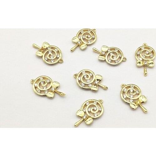 New Arrival! 19x11mm50pcs 18K Real Gold Plating Cubic Zirconia Charm for Handmade Necklace/Earring DIY Parts Jewelry Accessories